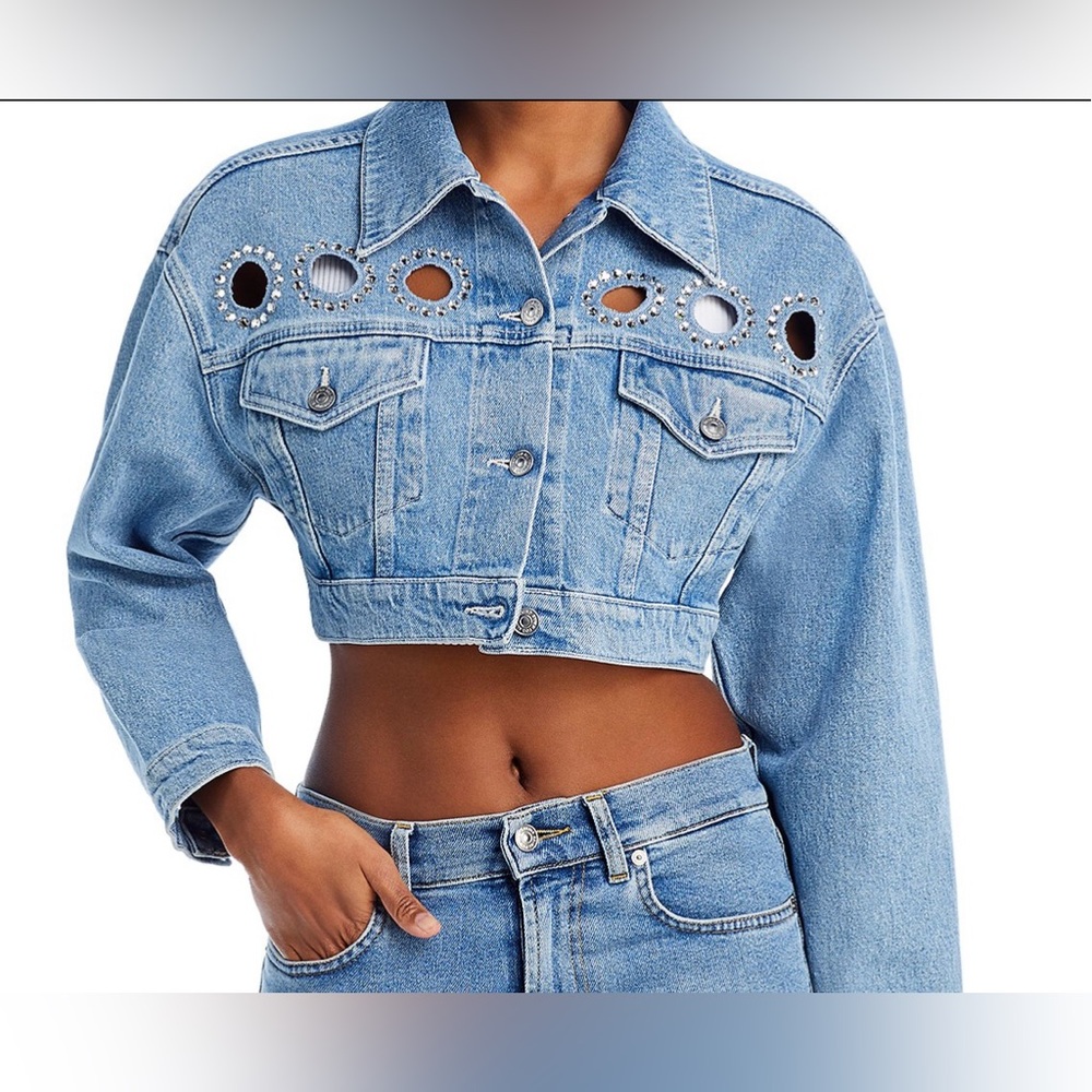 7 for all mankind Jean jacket  with Swarovski element . Watch the video please - Picture 4 of 17